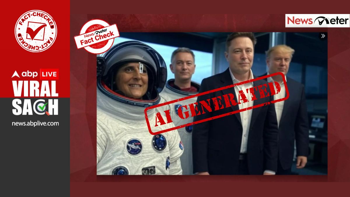 Fact Check: Photo Showing NASA Astronaut Sunita Williams With Musk & Trump After Return To Earth Is AI-Generated